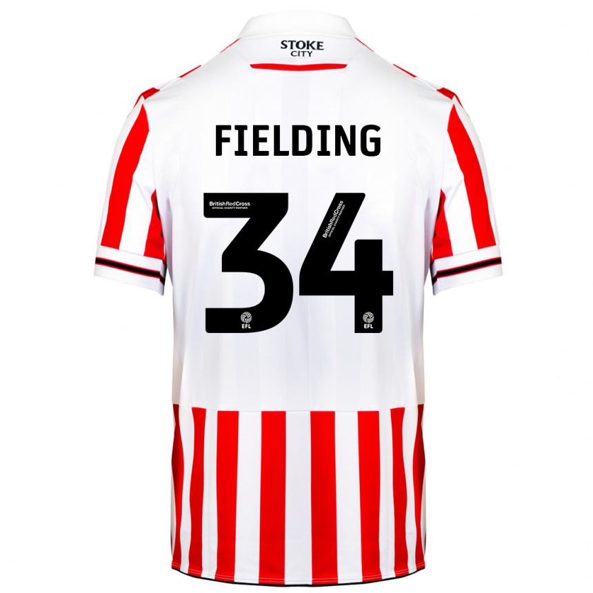 Kids Football Frank Fielding #34 Red White Home Jersey 2023/24 T-Shirt Canada