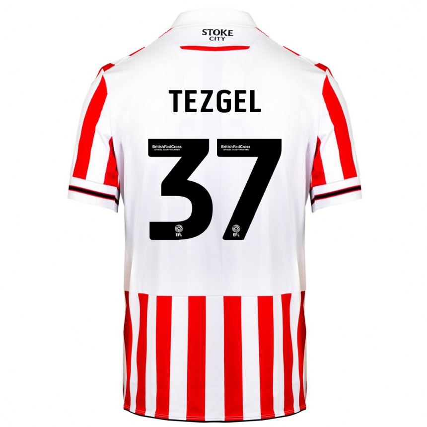 Kids Football Emre Tezgel #37 Red White Home Jersey 2023/24 T-Shirt Canada