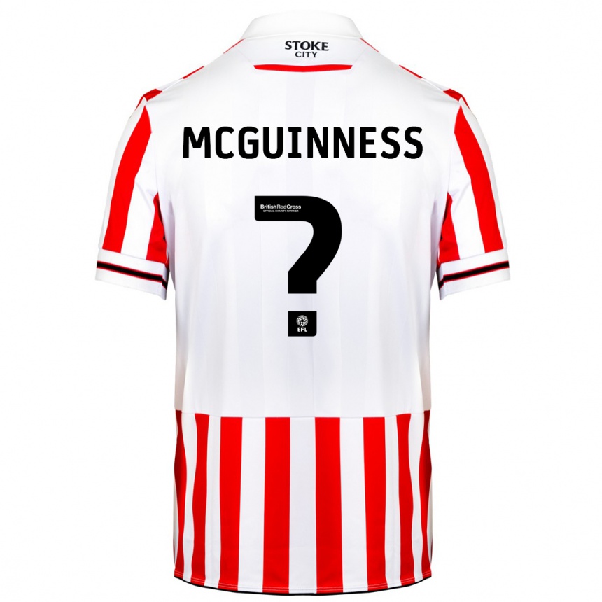 Kids Football Dara Mcguinness #0 Red White Home Jersey 2023/24 T-Shirt Canada