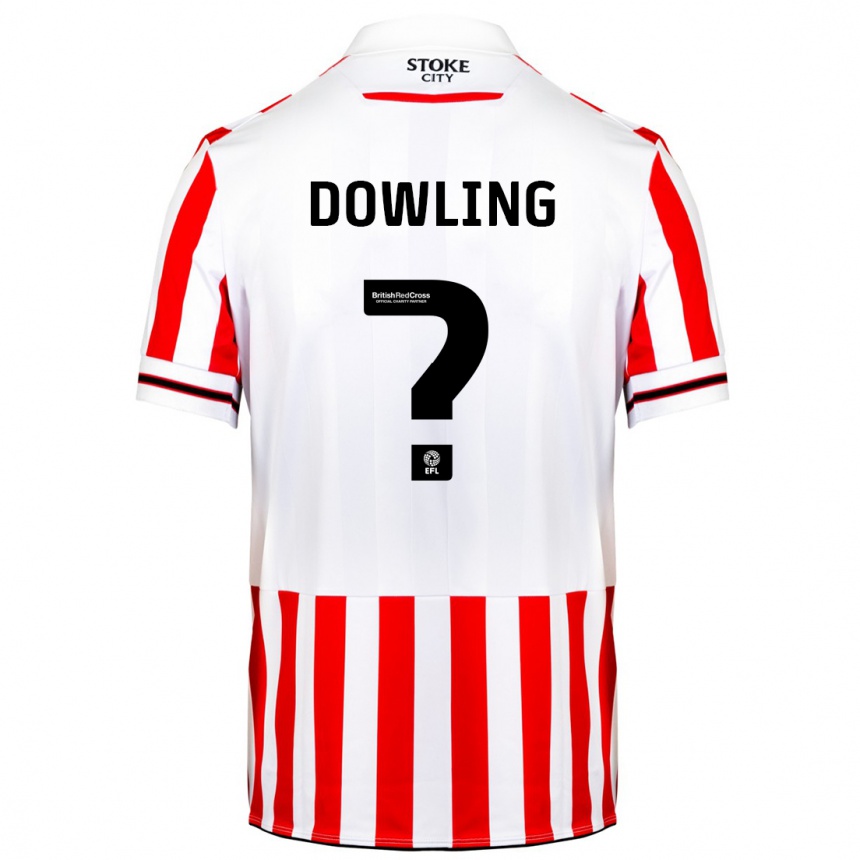 Kids Football Will Dowling #0 Red White Home Jersey 2023/24 T-Shirt Canada