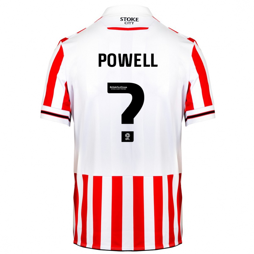 Kids Football Owen Powell #0 Red White Home Jersey 2023/24 T-Shirt Canada