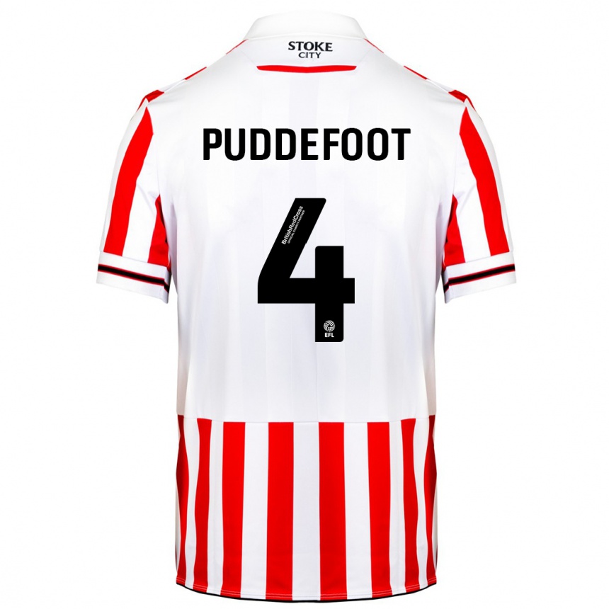 Kids Football Danielle Puddefoot #4 Red White Home Jersey 2023/24 T-Shirt Canada