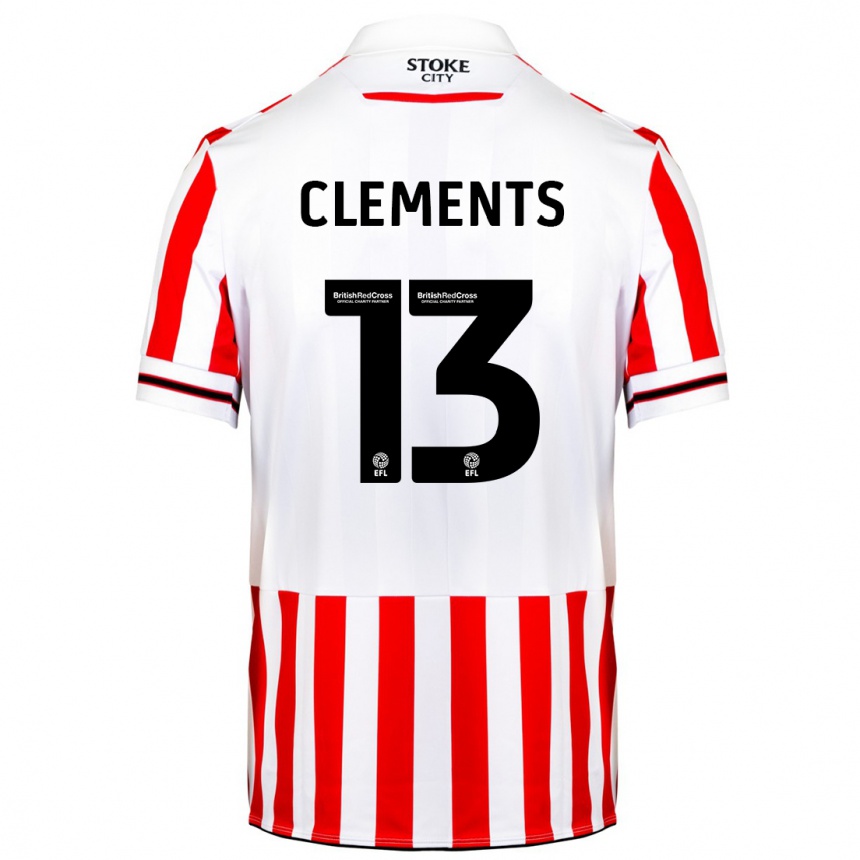 Kids Football Daisy Clements #13 Red White Home Jersey 2023/24 T-Shirt Canada