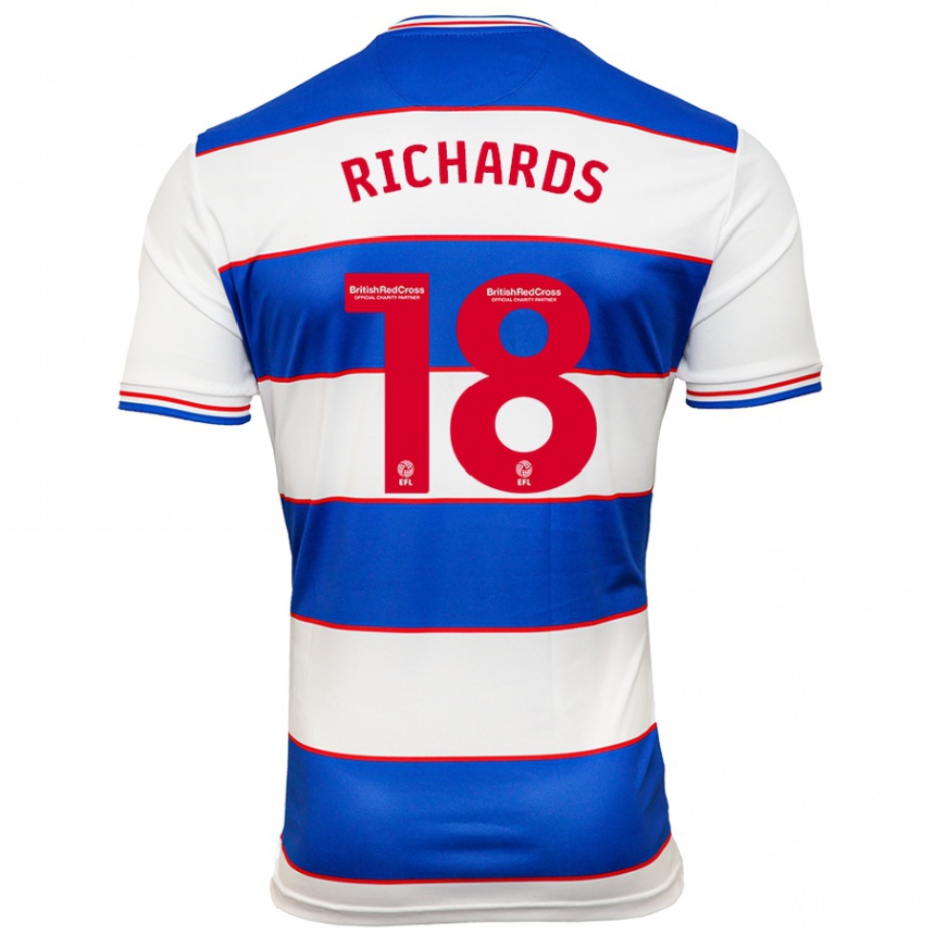 Kids Football Taylor Richards #18 White Blue Home Jersey 2023/24 T-Shirt Canada