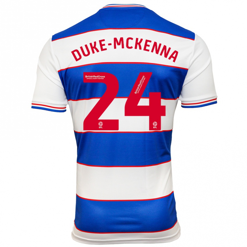 Kids Football Stephen Duke-Mckenna #24 White Blue Home Jersey 2023/24 T-Shirt Canada