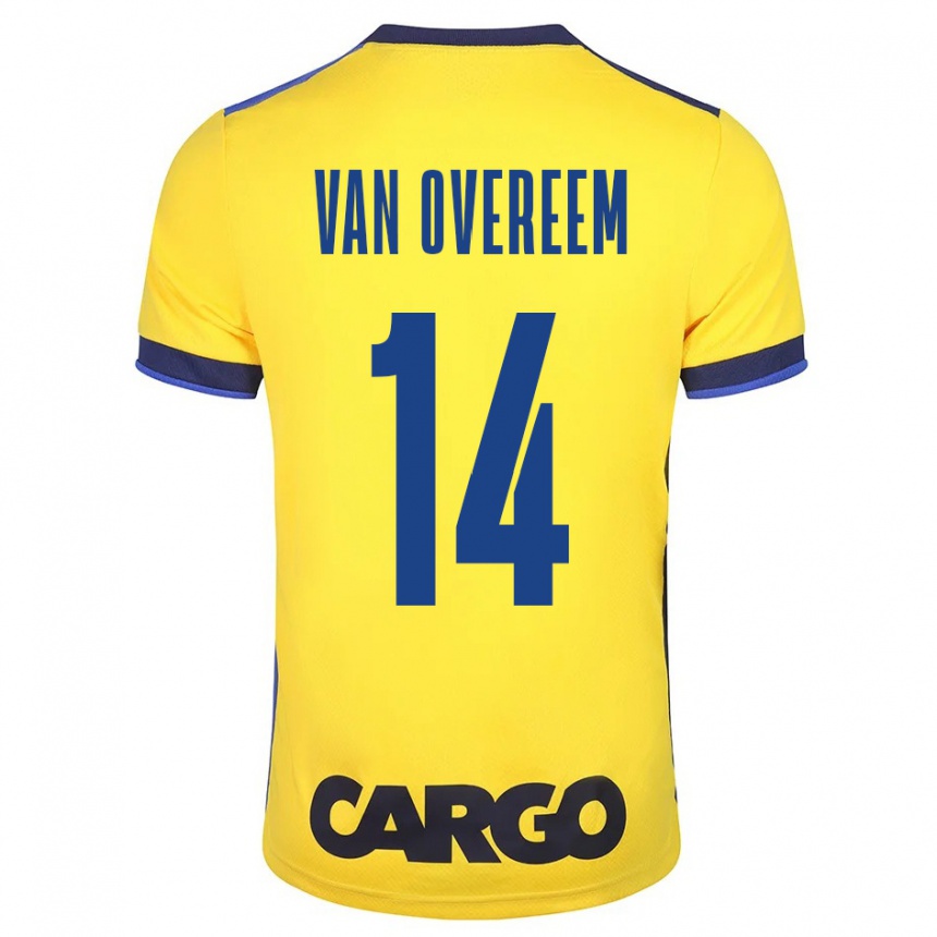 Kids Football Joris Van Overeem #14 Yellow Home Jersey 2023/24 T-Shirt Canada