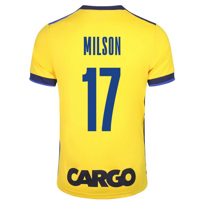 Enfant Football Maillot Milson #17 Jaune Tenues Domicile 2023/24 Canada