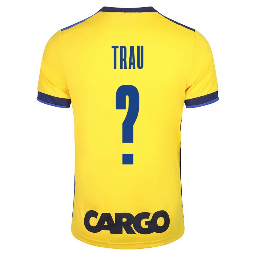 Kids Football Idan Trau #0 Yellow Home Jersey 2023/24 T-Shirt Canada