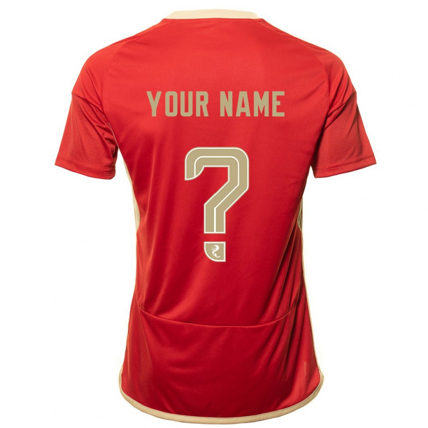 Kids Football Your Name #0 Red Home Jersey 2023/24 T-Shirt Canada