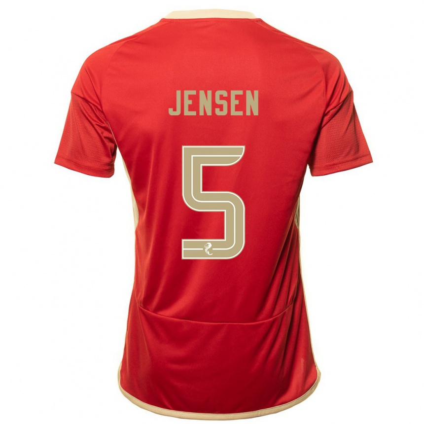 Enfant Football Maillot Richard Jensen #5 Rouge Tenues Domicile 2023/24 Canada