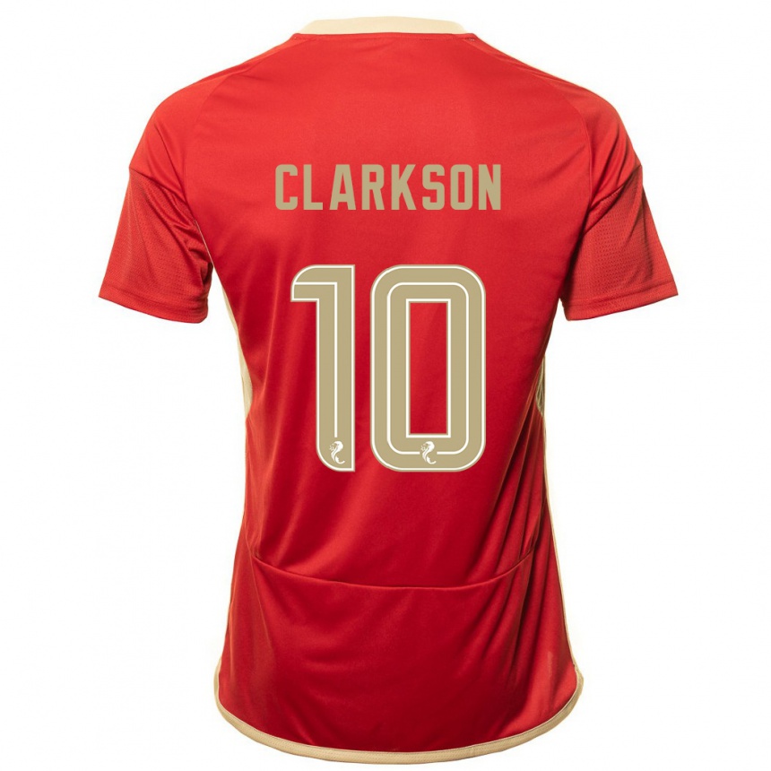 Kids Football Leighton Clarkson #10 Red Home Jersey 2023/24 T-Shirt Canada