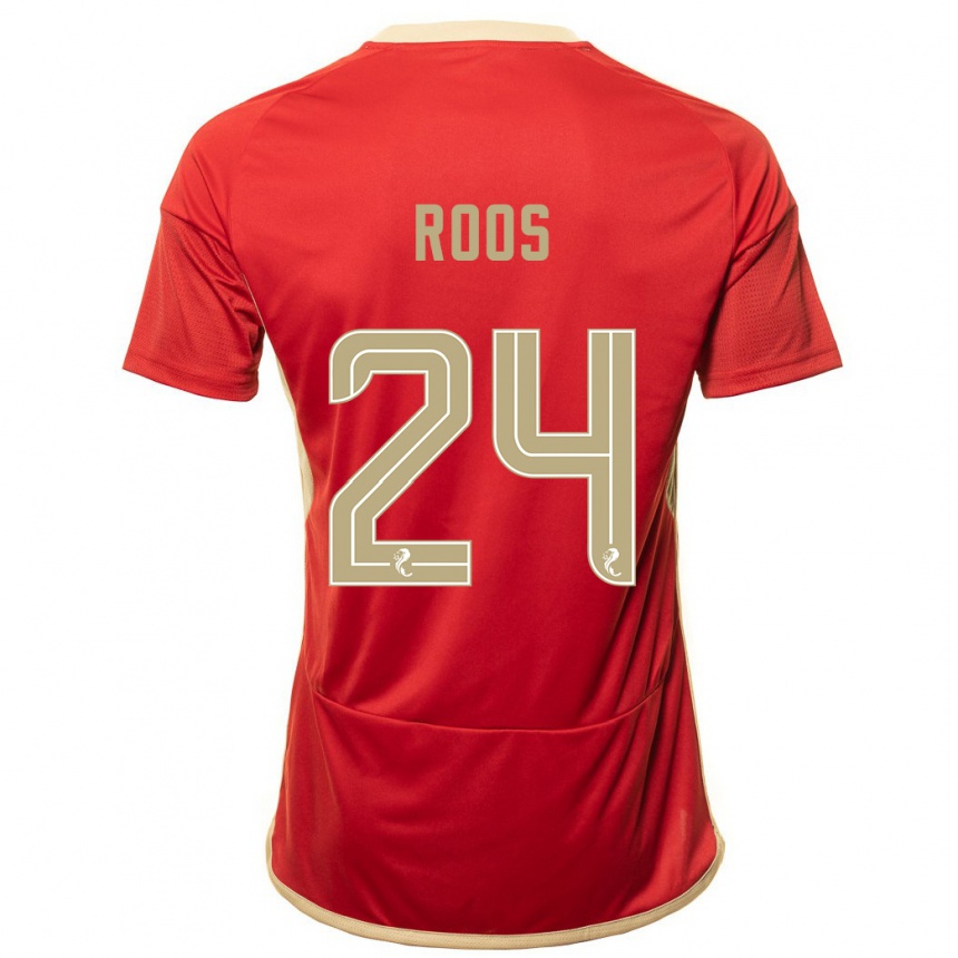 Kids Football Kelle Roos #24 Red Home Jersey 2023/24 T-Shirt Canada