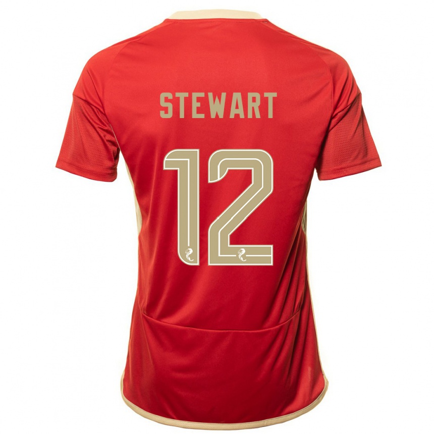 Kids Football Hannah Stewart #12 Red Home Jersey 2023/24 T-Shirt Canada