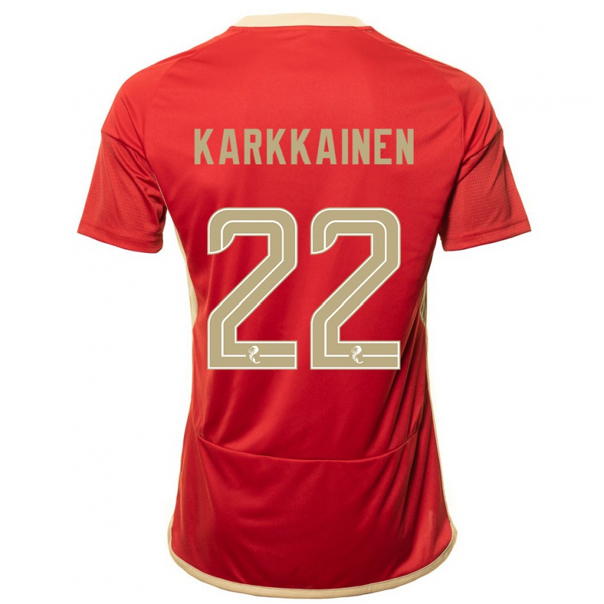 Enfant Football Maillot Elena Kärkkäinen #22 Rouge Tenues Domicile 2023/24 Canada