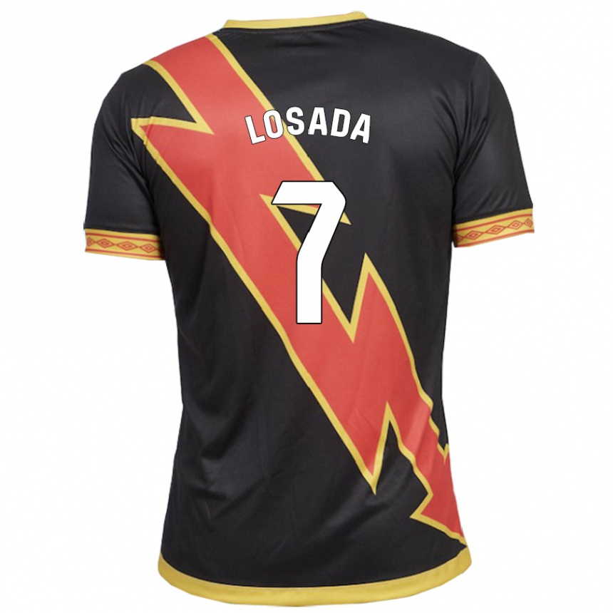 Kids Football Juan Losada #7 Black Away Jersey 2023/24 T-Shirt Canada