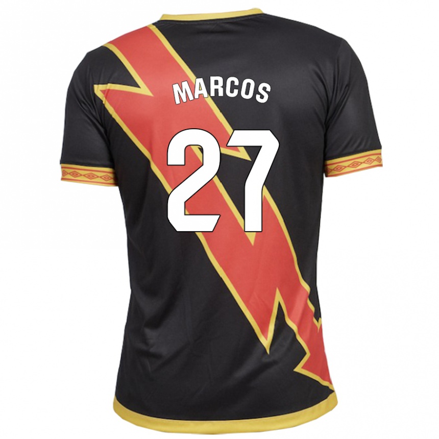 Kids Football Álvaro Marcos #27 Black Away Jersey 2023/24 T-Shirt Canada