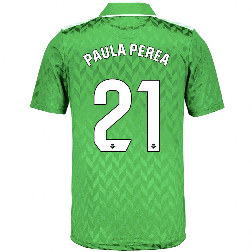 Enfant Football Maillot Paula Perea Ramírez #21 Vert Tenues Extérieur 2023/24 Canada