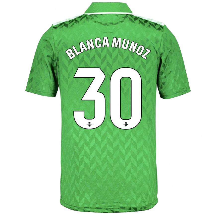 Kids Football Blanca Muñoz #30 Green Away Jersey 2023/24 T-Shirt Canada