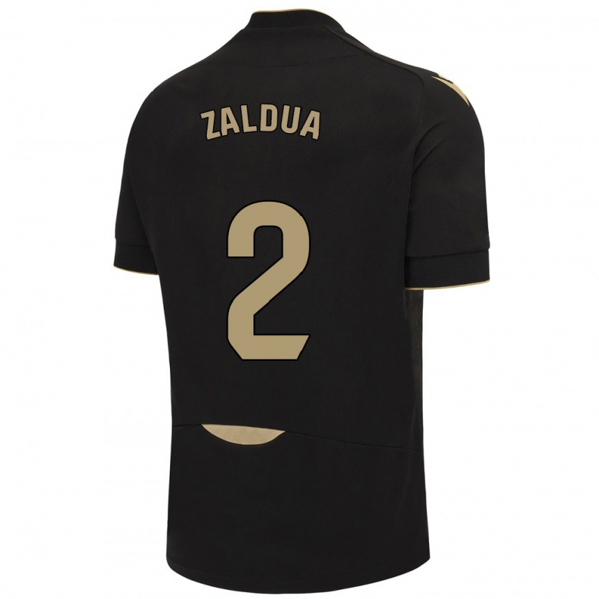 Kids Football Joseba Zaldua #2 Black Away Jersey 2023/24 T-Shirt Canada