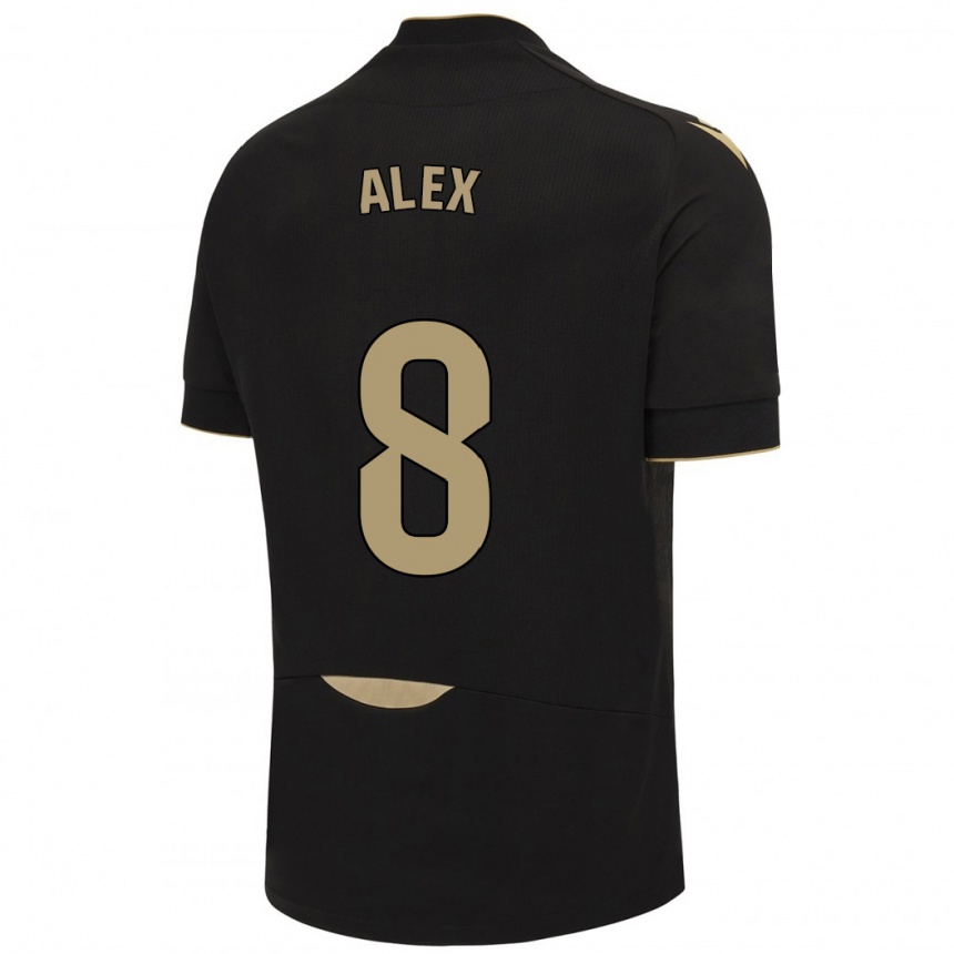 Kids Football Álex Fernández #8 Black Away Jersey 2023/24 T-Shirt Canada