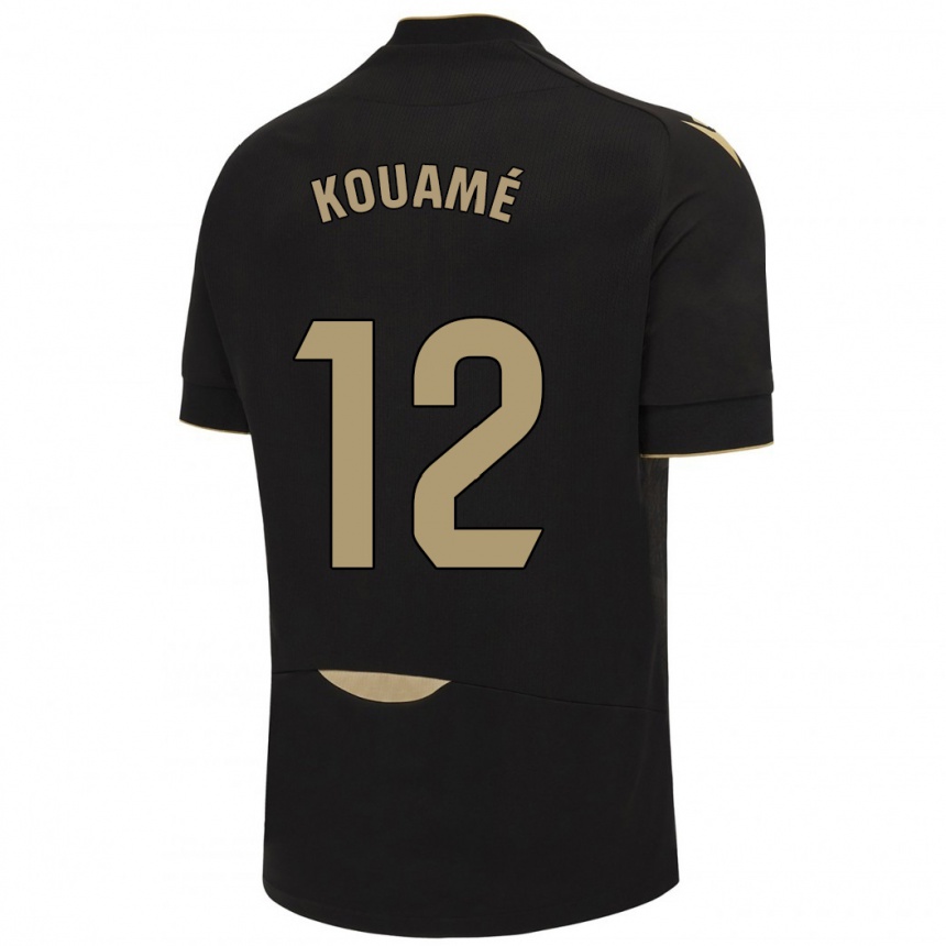 Kids Football Rominigue Kouamé #12 Black Away Jersey 2023/24 T-Shirt Canada