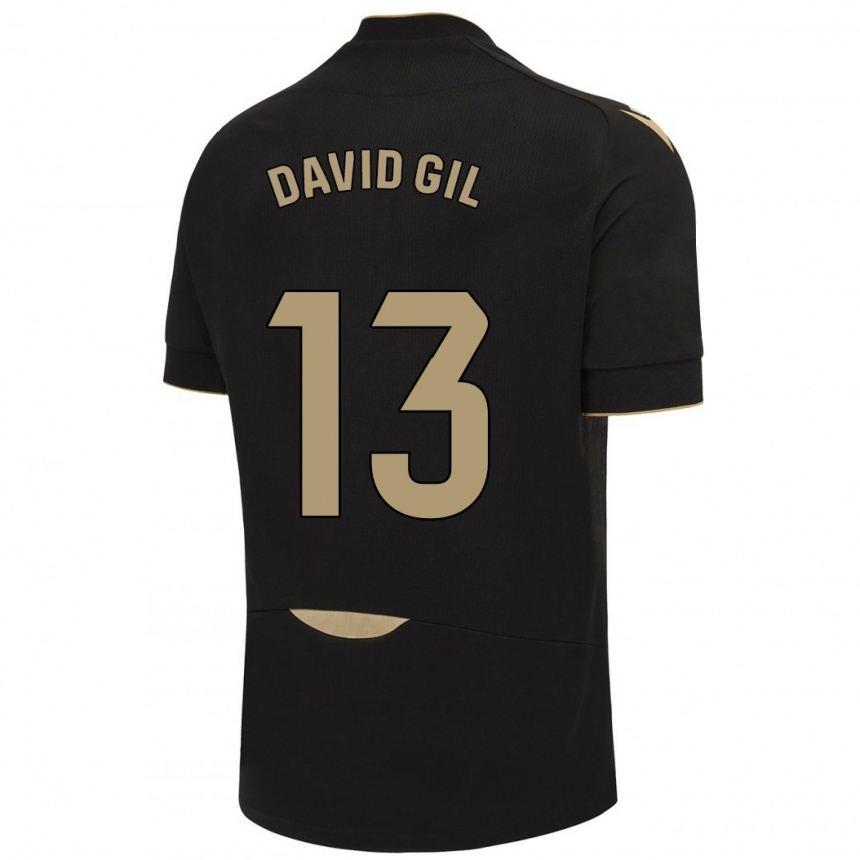 Kids Football David Gil #13 Black Away Jersey 2023/24 T-Shirt Canada