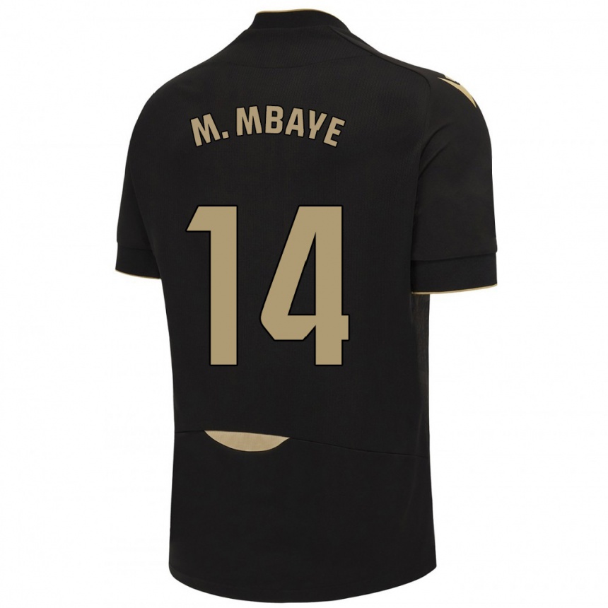 Kids Football Momo Mbaye #14 Black Away Jersey 2023/24 T-Shirt Canada