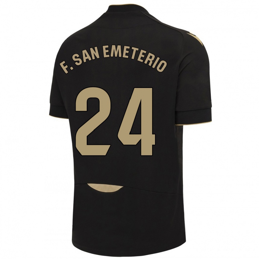 Kids Football Fede San Emeterio #24 Black Away Jersey 2023/24 T-Shirt Canada