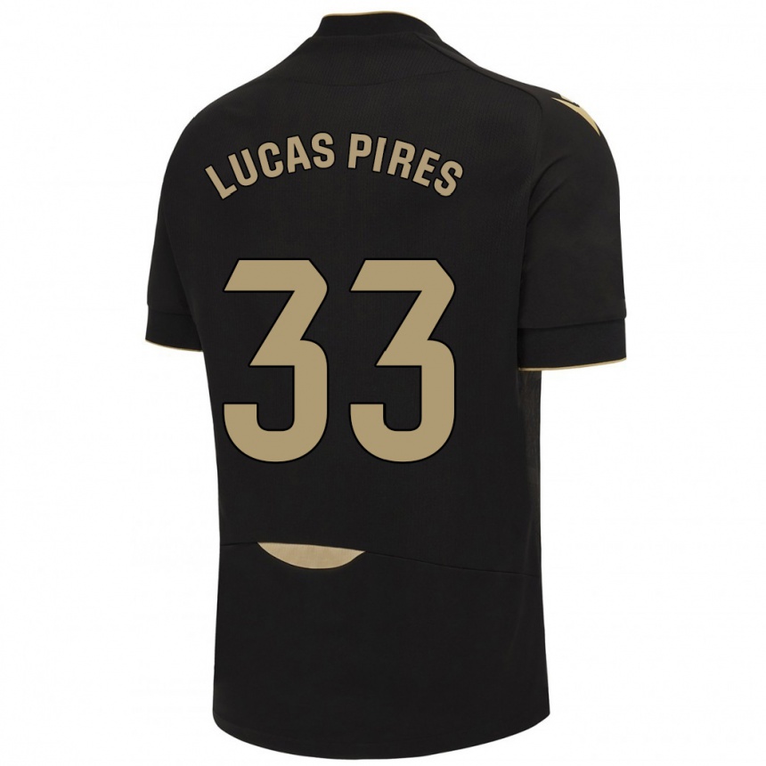 Kids Football Lucas Pires #33 Black Away Jersey 2023/24 T-Shirt Canada