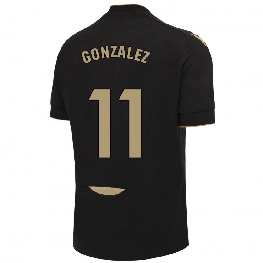 Kids Football Chus González #11 Black Away Jersey 2023/24 T-Shirt Canada