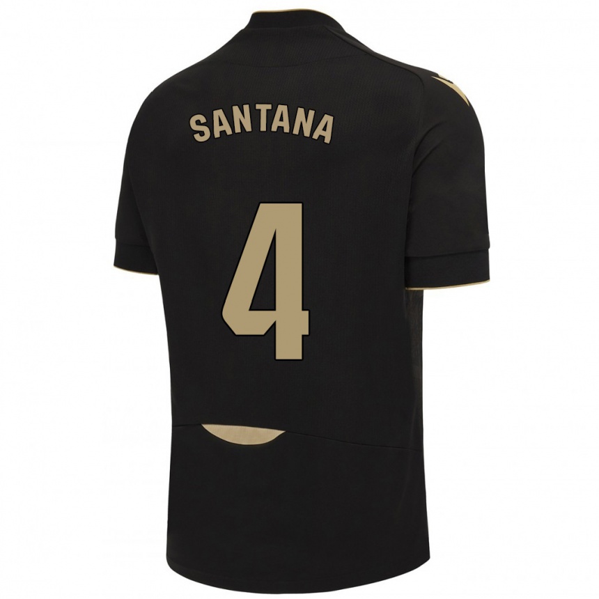 Kids Football María Del Carmen Santana Vázquez #4 Black Away Jersey 2023/24 T-Shirt Canada