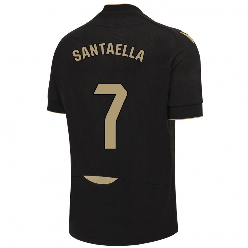 Kids Football Natalia Santaella Picón #7 Black Away Jersey 2023/24 T-Shirt Canada