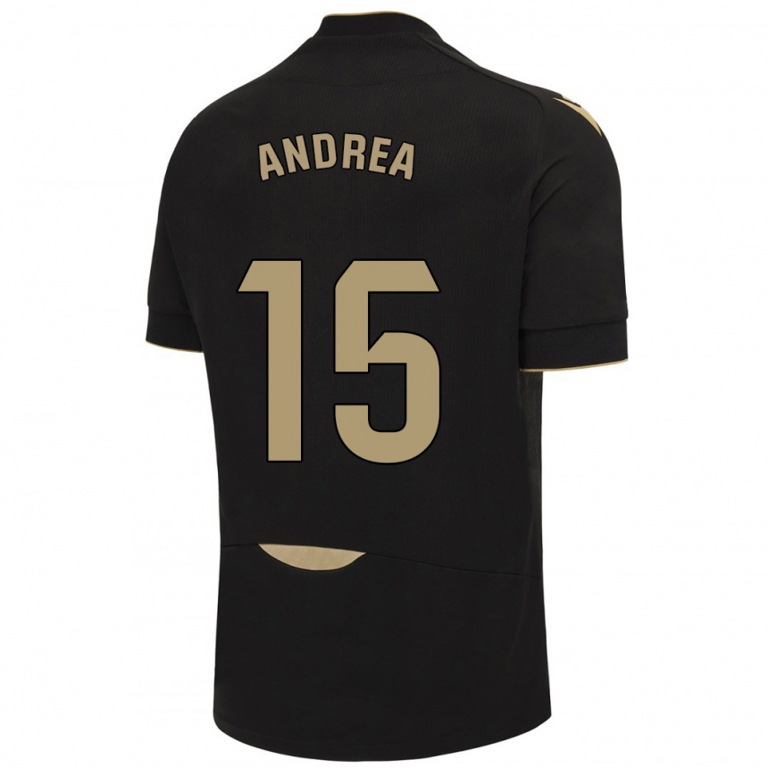 Kids Football Andrea Sánchez Moreno #15 Black Away Jersey 2023/24 T-Shirt Canada