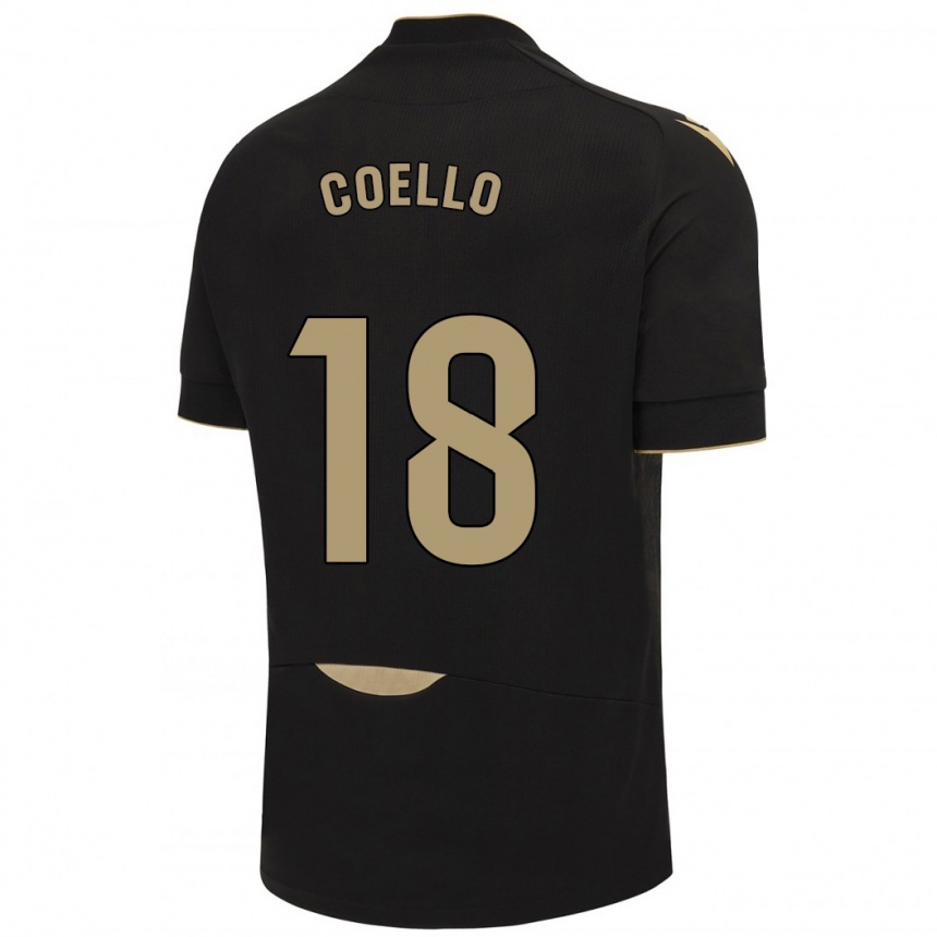 Kids Football María Del Carmen Coello Vidal #18 Black Away Jersey 2023/24 T-Shirt Canada