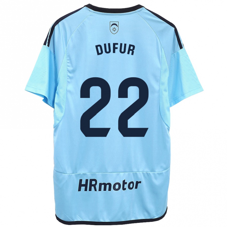 Kids Football Ander Dufur #22 Blue Away Jersey 2023/24 T-Shirt Canada