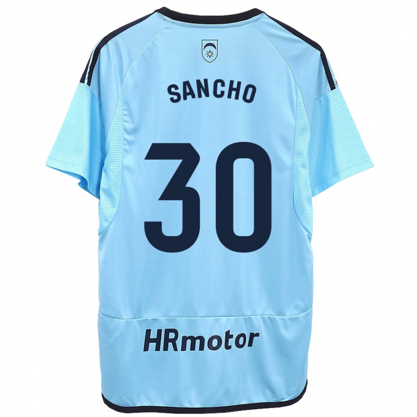 Kids Football Dani Sancho #30 Blue Away Jersey 2023/24 T-Shirt Canada