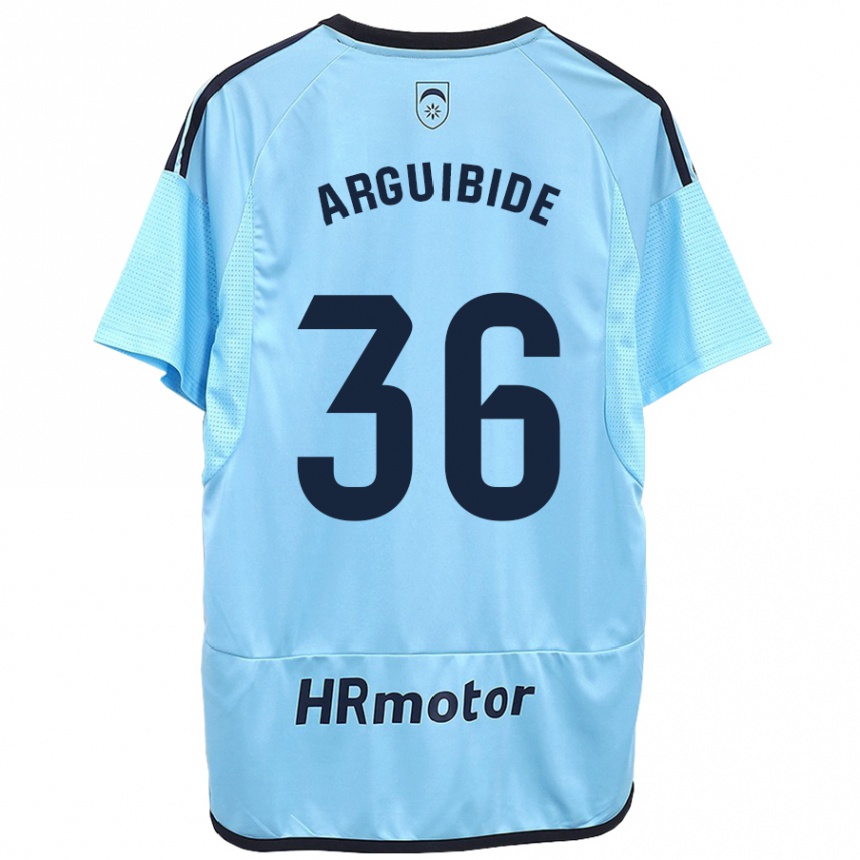 Kids Football Iñigo Arguibide #36 Blue Away Jersey 2023/24 T-Shirt Canada