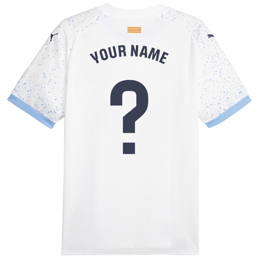 Enfant Football Maillot Votre Nom #0 Blanc Tenues Extérieur 2023/24 Canada