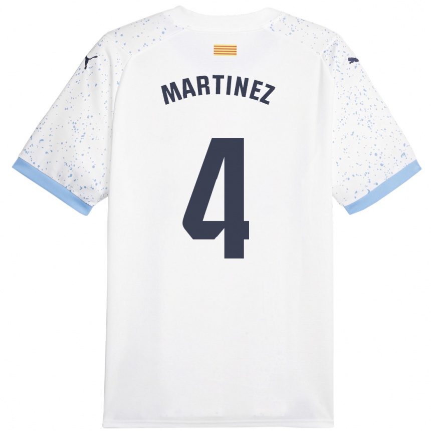 Kids Football Arnau Martínez #4 White Away Jersey 2023/24 T-Shirt Canada