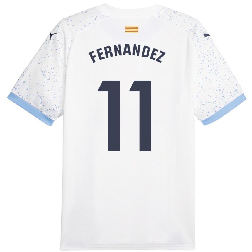 Kids Football Valery Fernández #11 White Away Jersey 2023/24 T-Shirt Canada