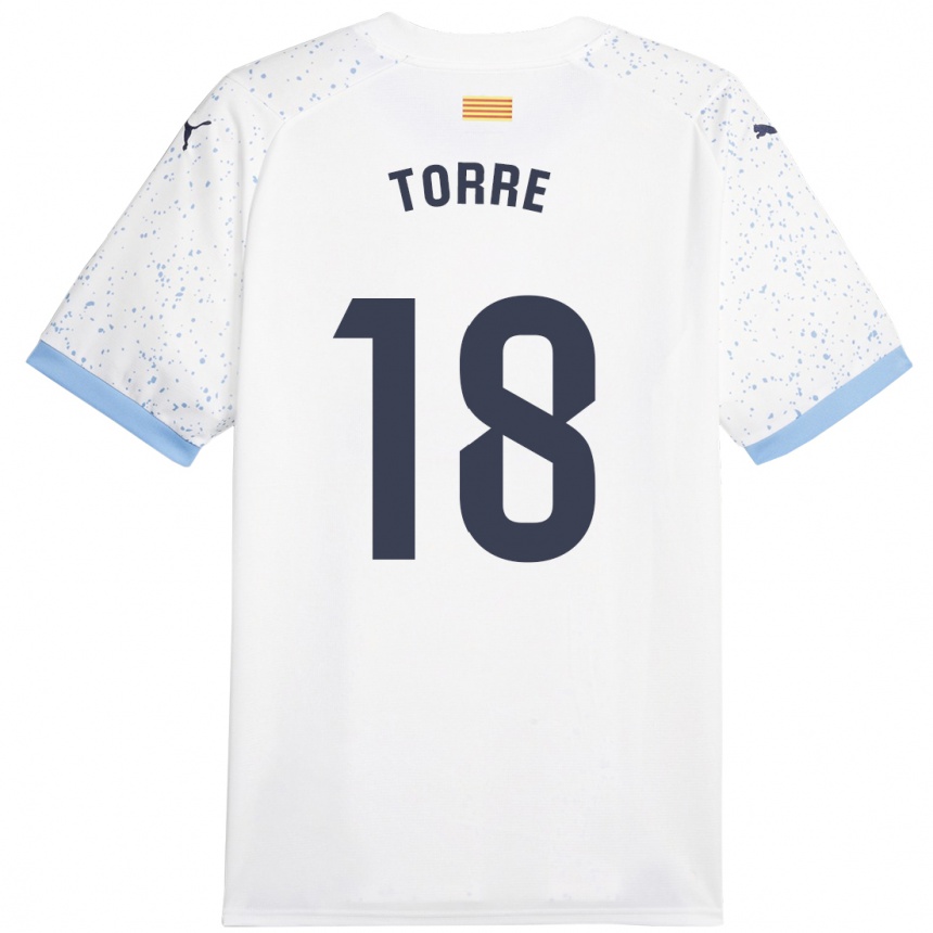 Kids Football Pablo Torre #18 White Away Jersey 2023/24 T-Shirt Canada