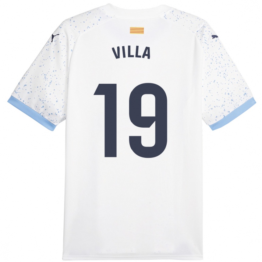 Kids Football Toni Villa #19 White Away Jersey 2023/24 T-Shirt Canada