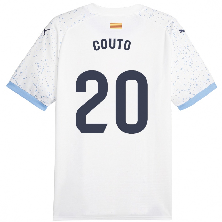 Kids Football Yan Couto #20 White Away Jersey 2023/24 T-Shirt Canada