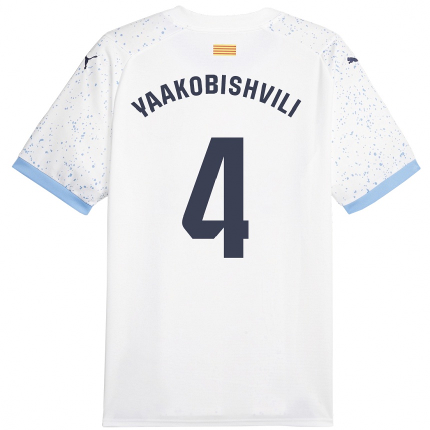 Kids Football Antal Yaakobishvili #4 White Away Jersey 2023/24 T-Shirt Canada