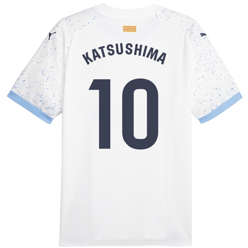 Kids Football Shinnosuke Katsushima #10 White Away Jersey 2023/24 T-Shirt Canada