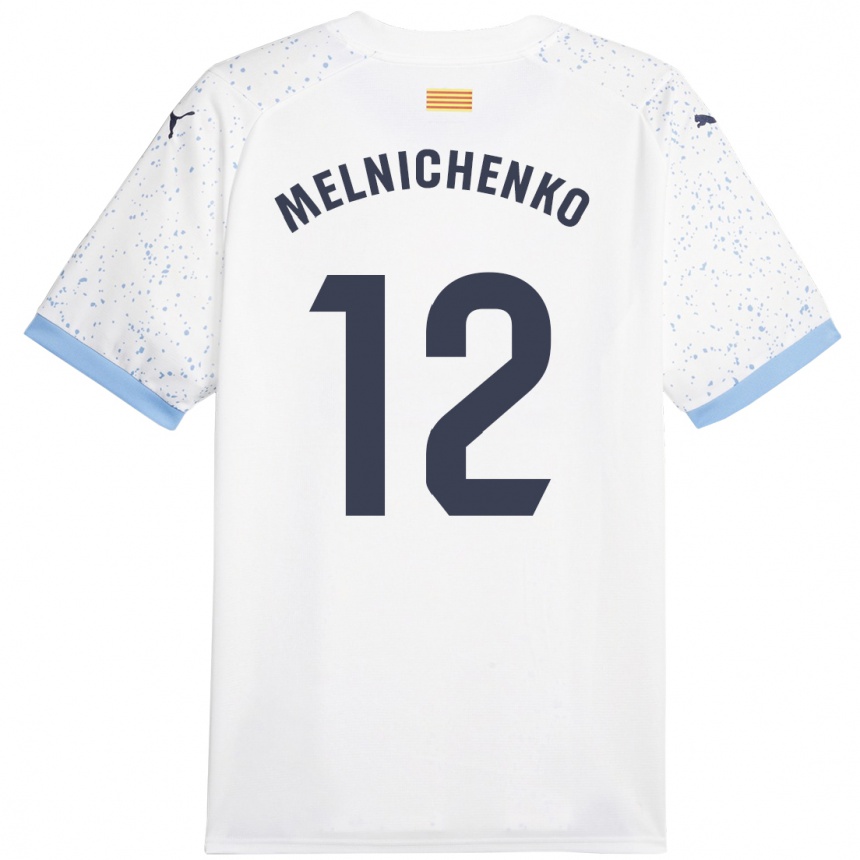 Kids Football Dmytro Melnichenko #12 White Away Jersey 2023/24 T-Shirt Canada