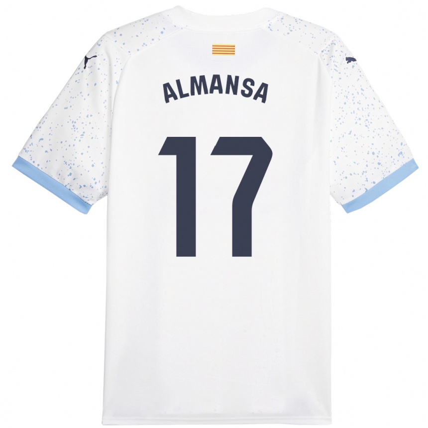 Kids Football Alex Almansa #17 White Away Jersey 2023/24 T-Shirt Canada