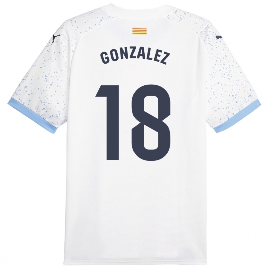 Kids Football Gerard Gonzalez #18 White Away Jersey 2023/24 T-Shirt Canada