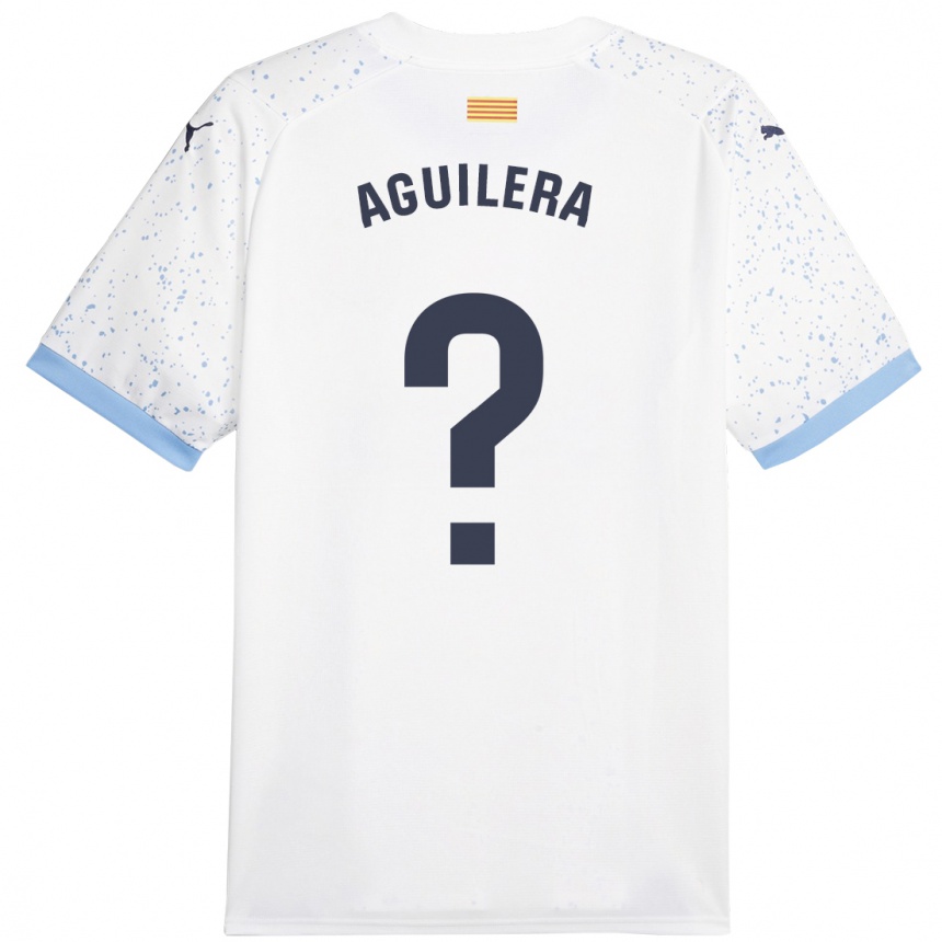 Kids Football Oriol Aguilera #0 White Away Jersey 2023/24 T-Shirt Canada