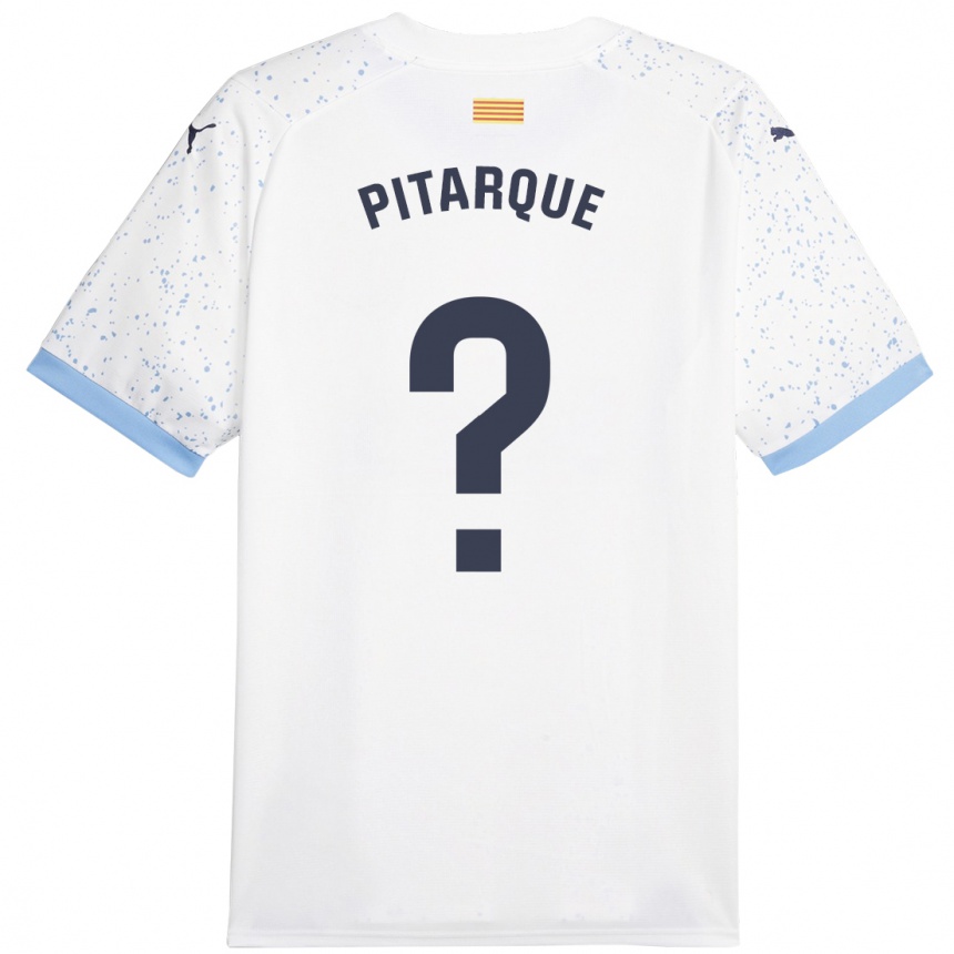 Kids Football Víctor Pitarque #0 White Away Jersey 2023/24 T-Shirt Canada